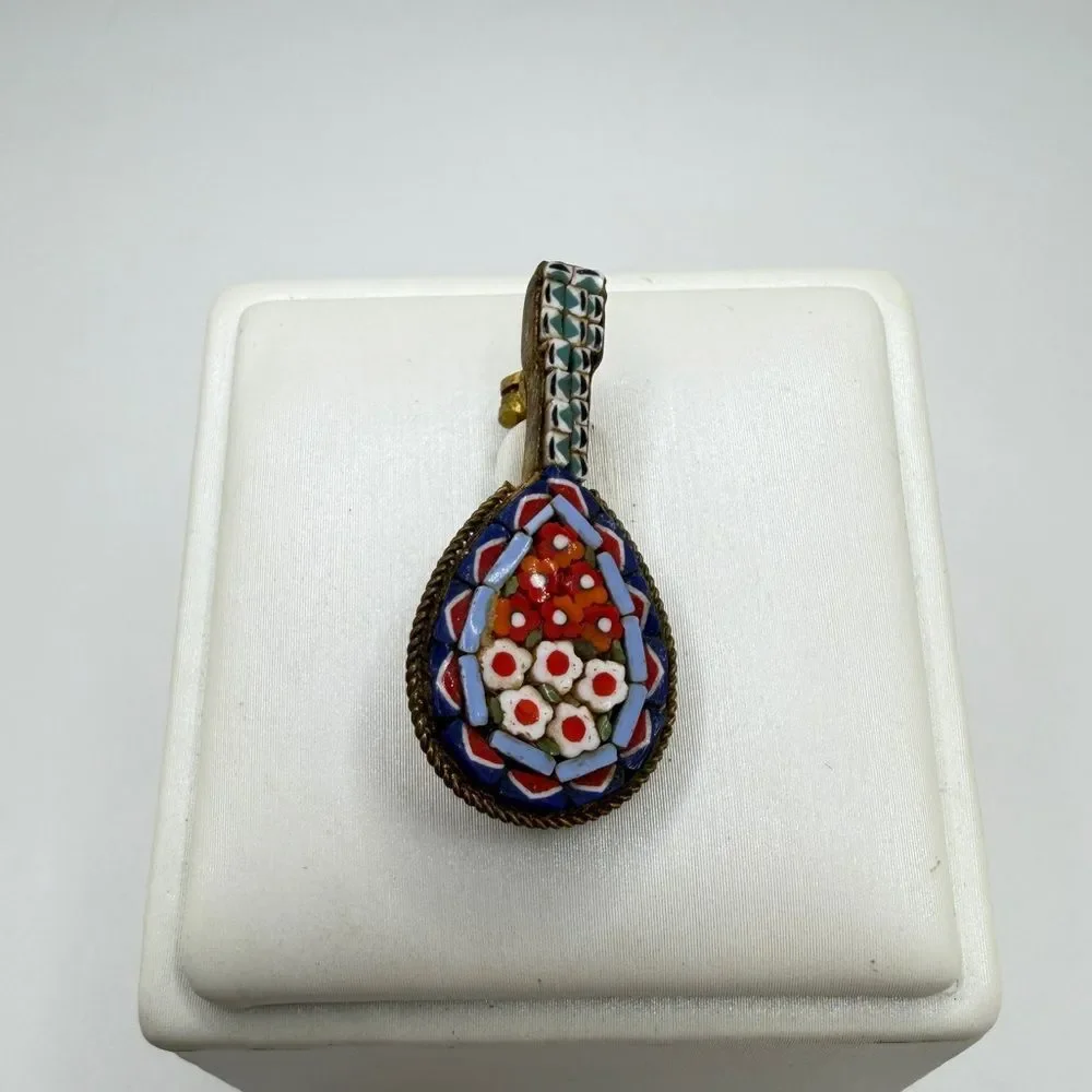 Vintage Stamped italy, glass Micro-mosaic 